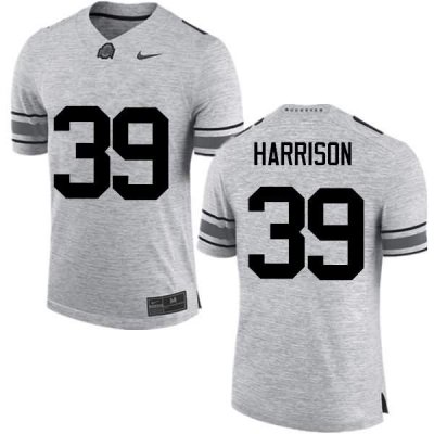 Men's Ohio State Buckeyes #39 Malik Harrison Gray Nike NCAA College Football Jersey Athletic UCO6344IS